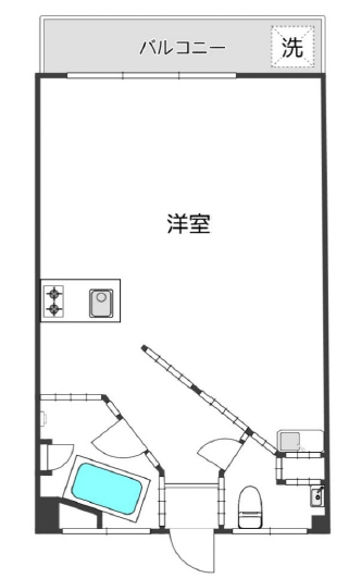 桜町コーポ206の間取り