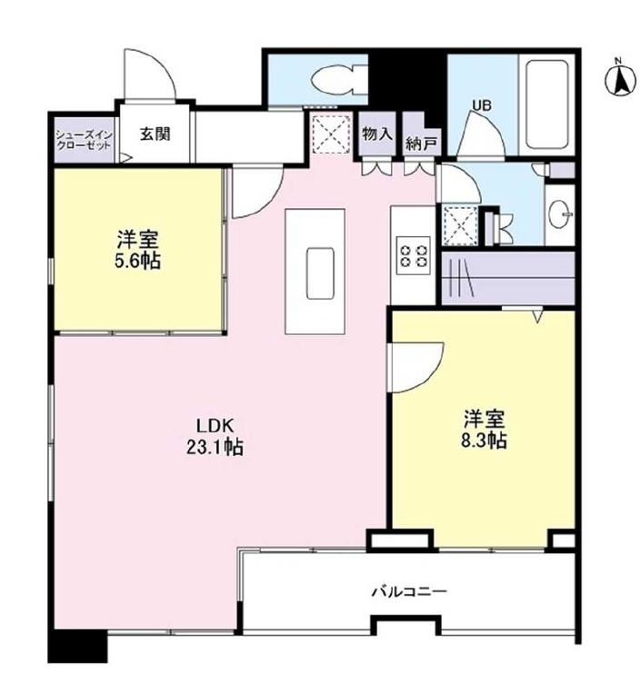 パークフラッツ中目黒1202の間取り