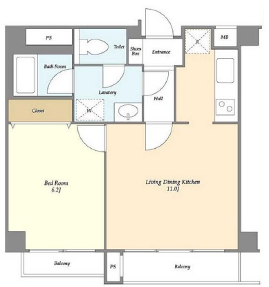 クレストガーデン自由が丘0203の間取り