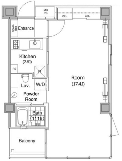 エルスタンザ代官山1001の間取り