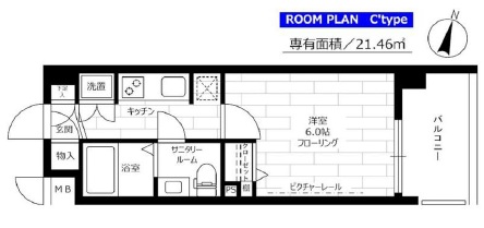 ステージグランデ三軒茶屋アジールコート603の間取り