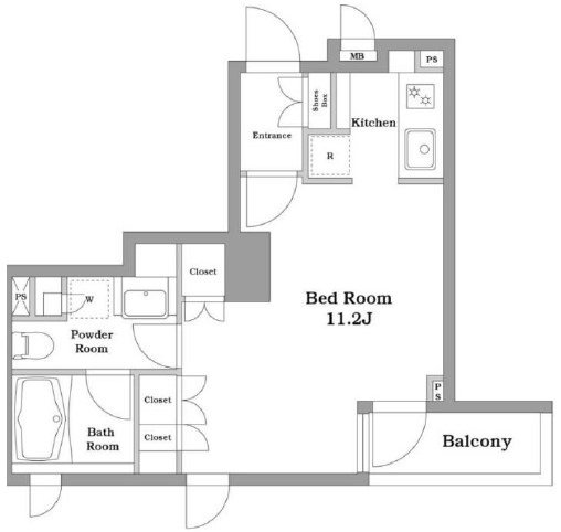 パシフィックレジデンス目黒三田206の間取り