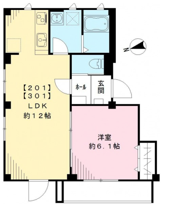 ソアレ祐天寺201の間取り