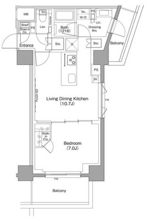ザ・パークハビオ三軒茶屋315の間取り