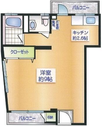 目黒田道マンション201の間取り