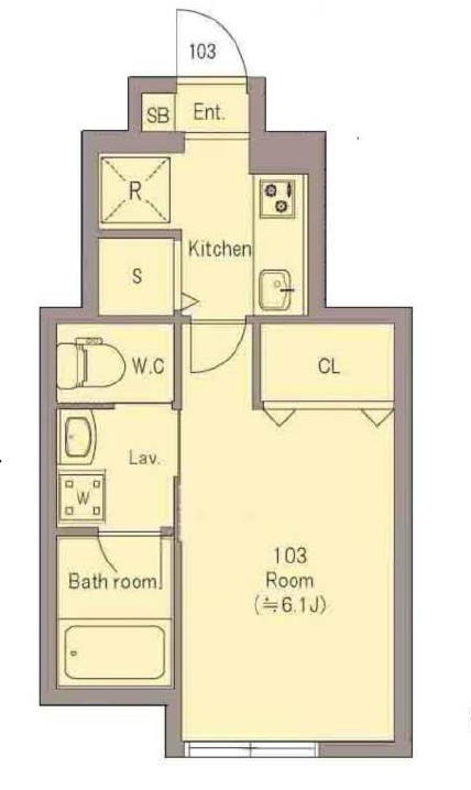 ゼニーヴ三宿103の間取り