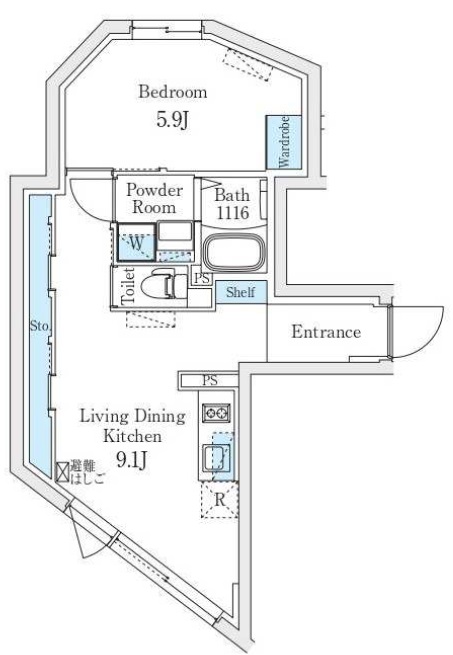 リビオメゾン代々木上原401の間取り