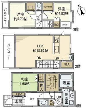 上目黒戸建の間取り