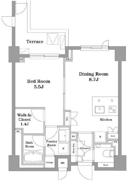 パシフィックレジデンス目黒三田203の間取り