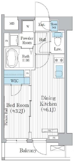 イプセ目黒祐天寺205の間取り
