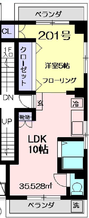 ヒロセビル(B・T・H)201の間取り