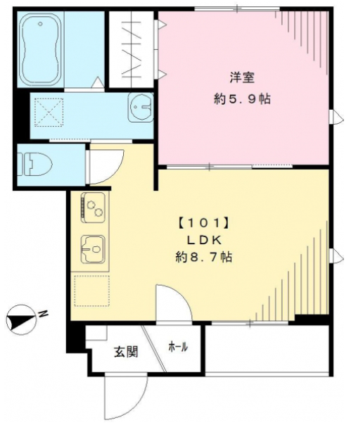 苗村アパートメント101の間取り