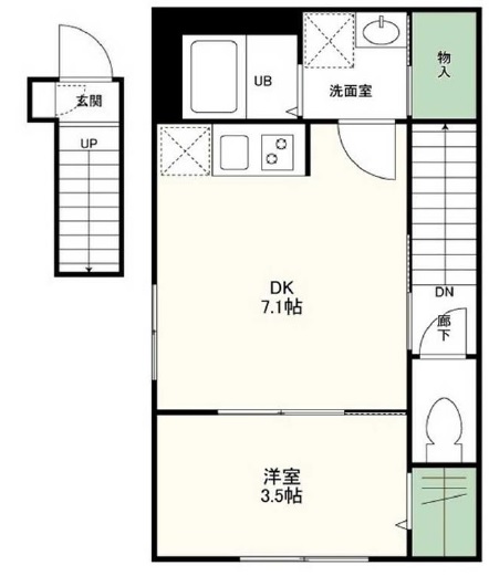 ウェルスクエア若林206の間取り