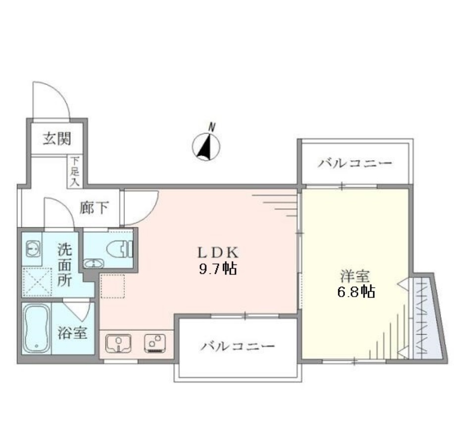 グランデュオ駒沢Ⅱ205の間取り