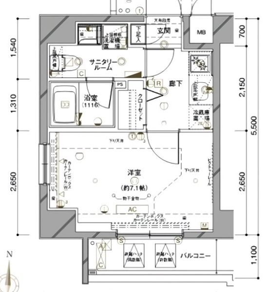 グランドコンシェルジュ恵比寿403の間取り