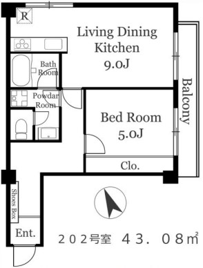 クオーレ柿の木坂202の間取り