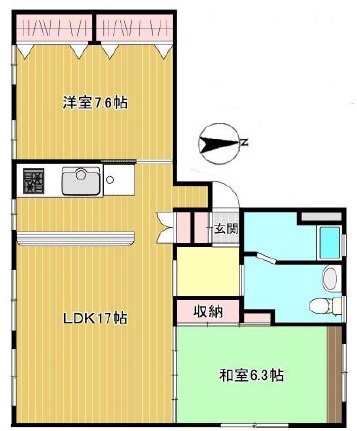 柿の木坂テラス201の間取り