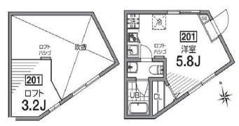 グランエッグス桜新町N201の間取り