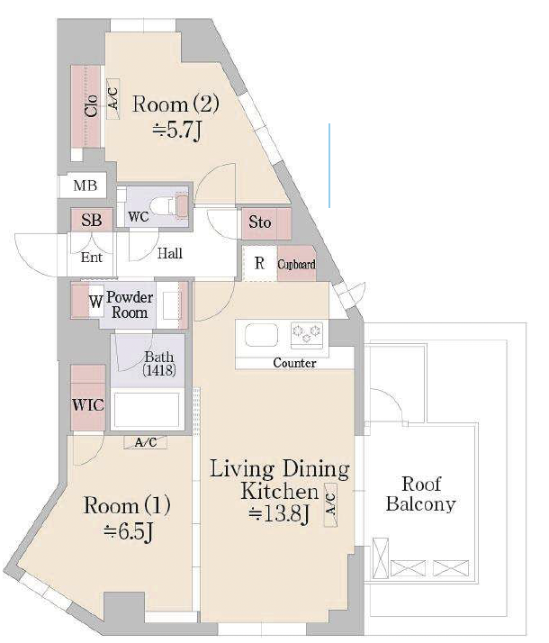 アーバンプレミア池尻大橋702の間取り