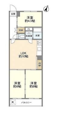 松風園コーポ408の間取り