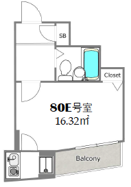 柳盛堂ビルⅡ80Eの間取り
