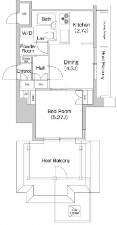 プライムアーバン三軒茶屋Ⅲ801の間取り
