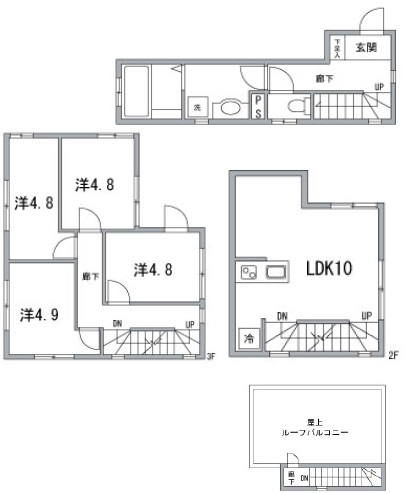 エアー中目黒A号室の間取り