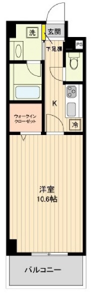 ベルメゾン若林104の間取り