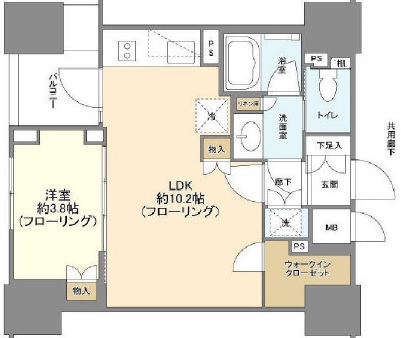プレミスト渋谷宮益坂1303の間取り