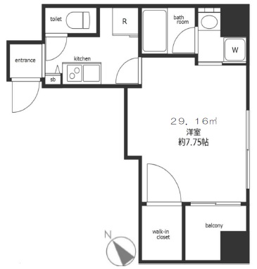 KM中目黒ビル401の間取り