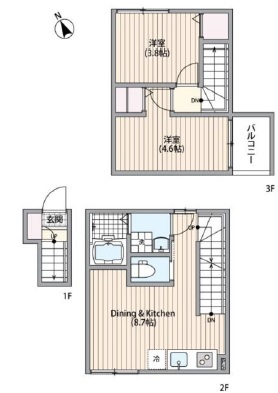 ミハス三軒茶屋205の間取り