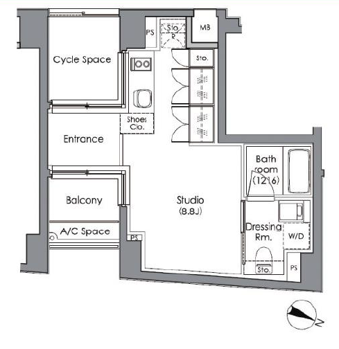 パークハビオ駒沢大学601の間取り