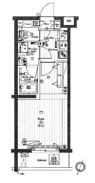 PREMIUM CUBE三宿(プレミアムキューブ三宿)204の間取り
