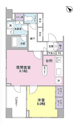 アルス中目黒ヴィルトレーテ314の間取り