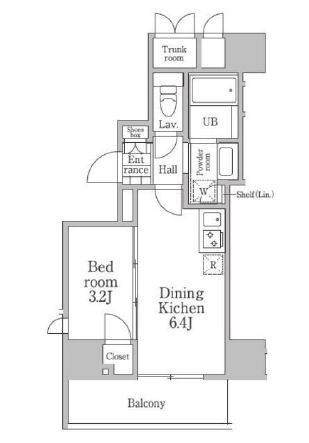 レジディア三軒茶屋Ⅲ301の間取り