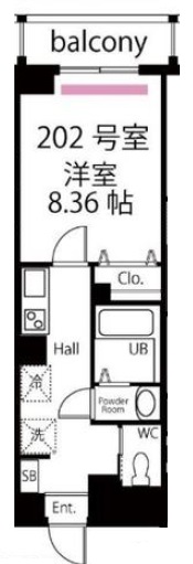 ブリティッシュクラブ駒沢公園202の間取り