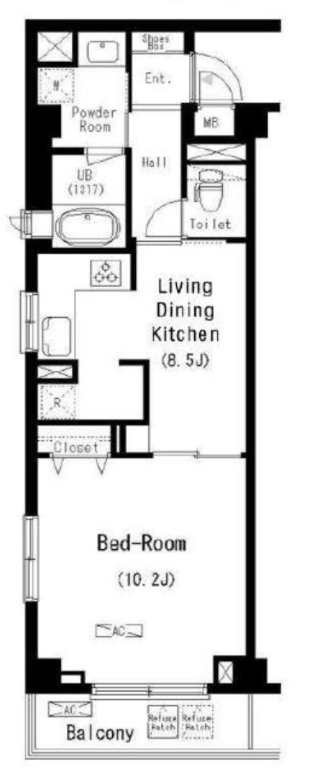 パークキューブ学芸大学307の間取り