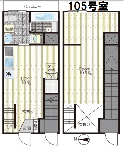 ハウゼ桜新町105の間取り