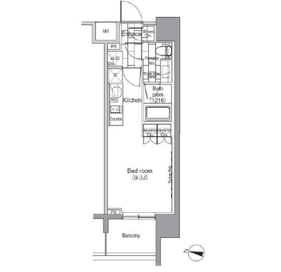 パークハビオ恵比寿1007の間取り