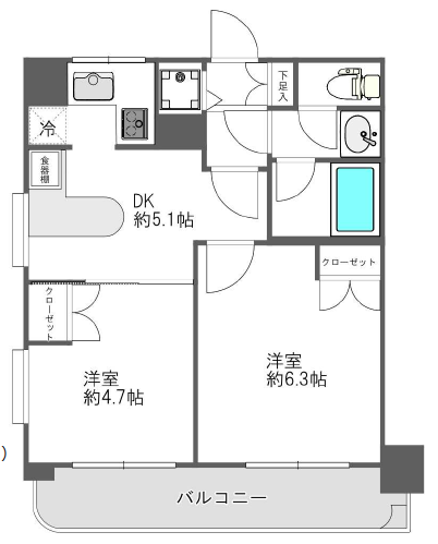 ワコーレ多摩川503の間取り