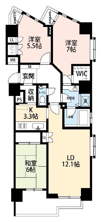 藤和渋谷常盤松ホームズ5階の間取り