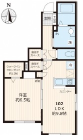ブランメゾン三軒茶屋102の間取り