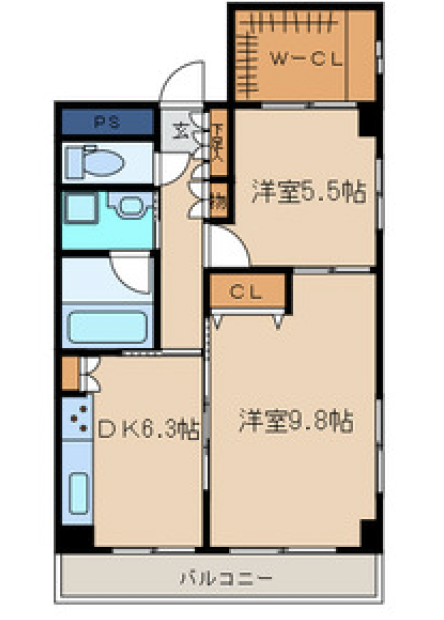 ザ・テレス下馬302の間取り