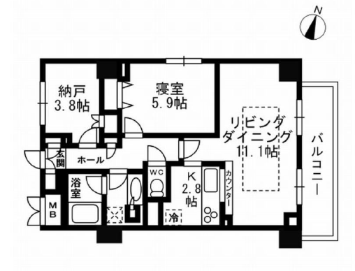 パークフラッツ学芸大学0408の間取り