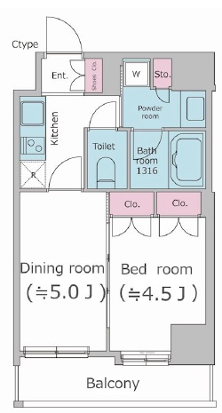 パークフラッツ渋谷代官山502の間取り