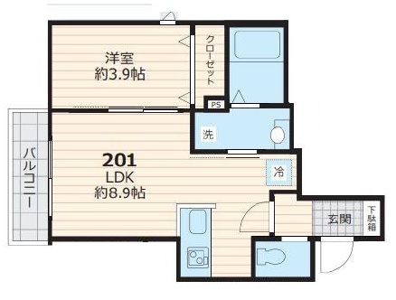 ユアメゾン下馬201の間取り