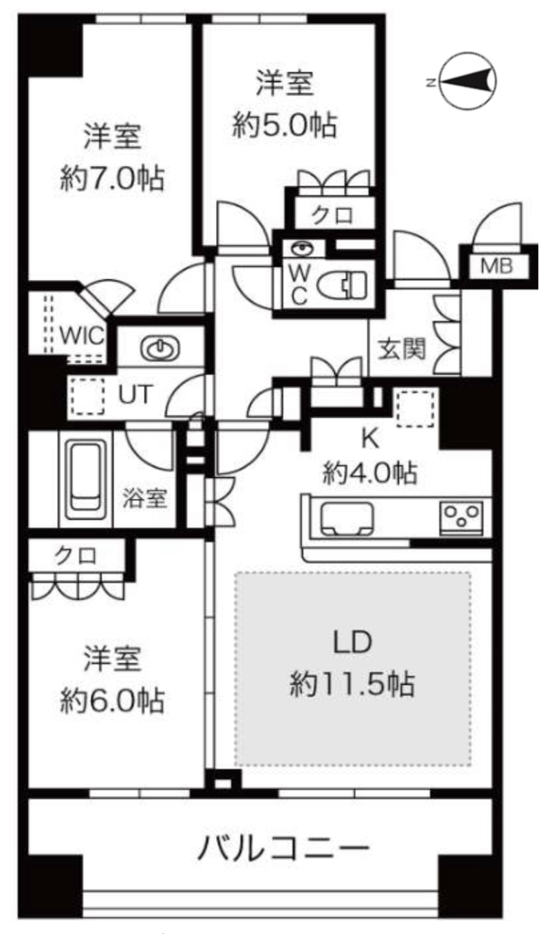 グレンパーク駒場WEST806の間取り