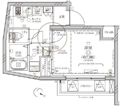 ディアレイシャス池尻大橋409の間取り