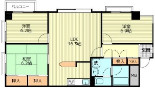 ラ・ルーナ東が丘101の間取り