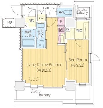 コモド目黒東山202の間取り